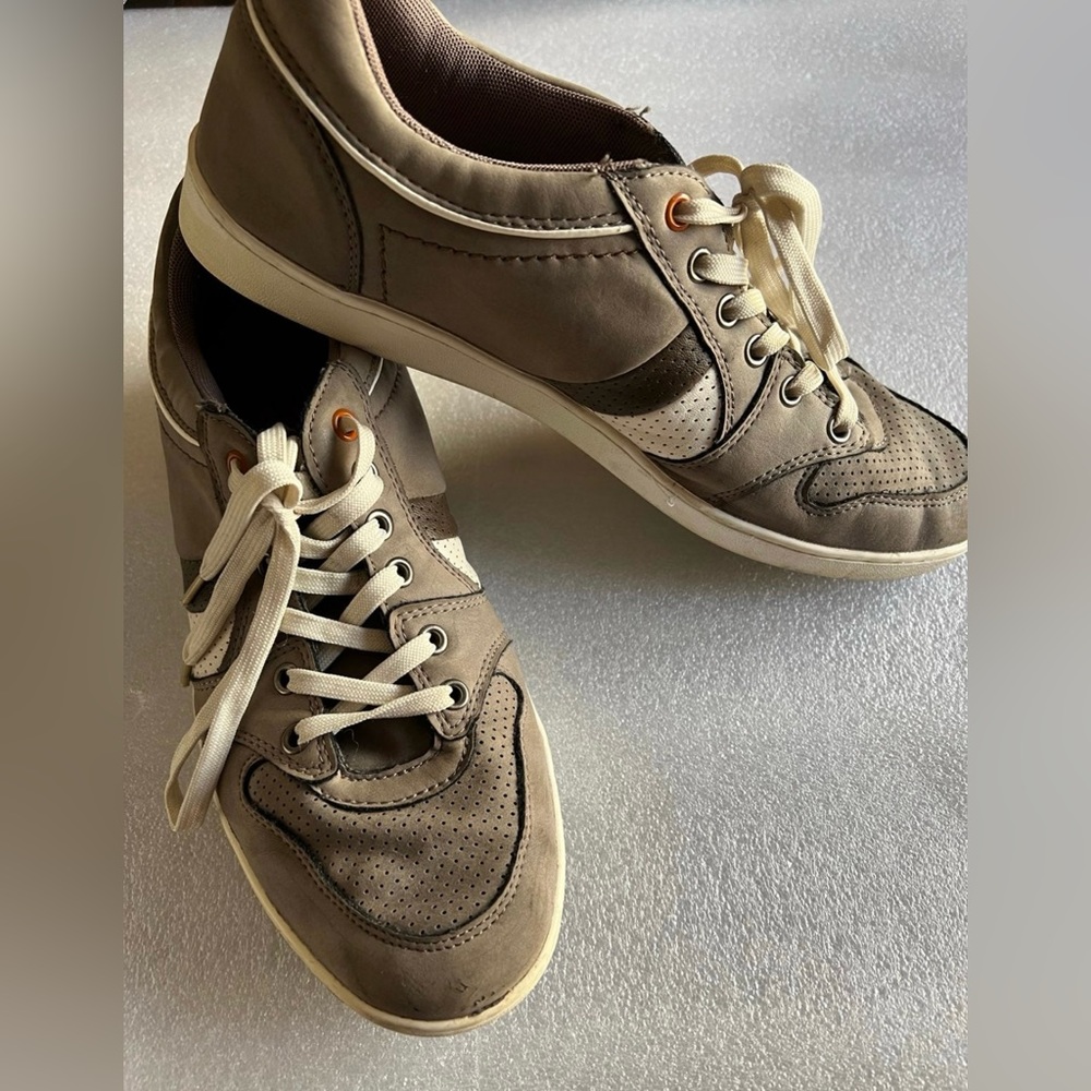 ALDO Tan and white stripe Sneakers